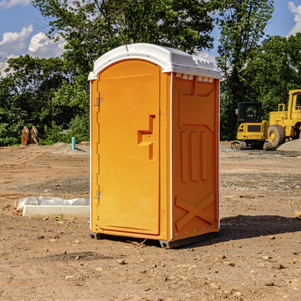 how often are the porta potties cleaned and serviced during a rental period in Newbury KS